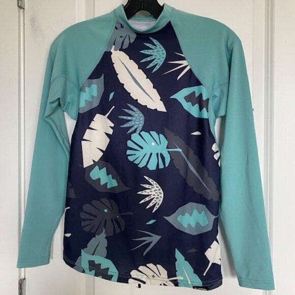 NWT DaKine Surf Flow Snug Fit Palm Blue Longsleeve Rash Guard Large - Picture 6 of 13